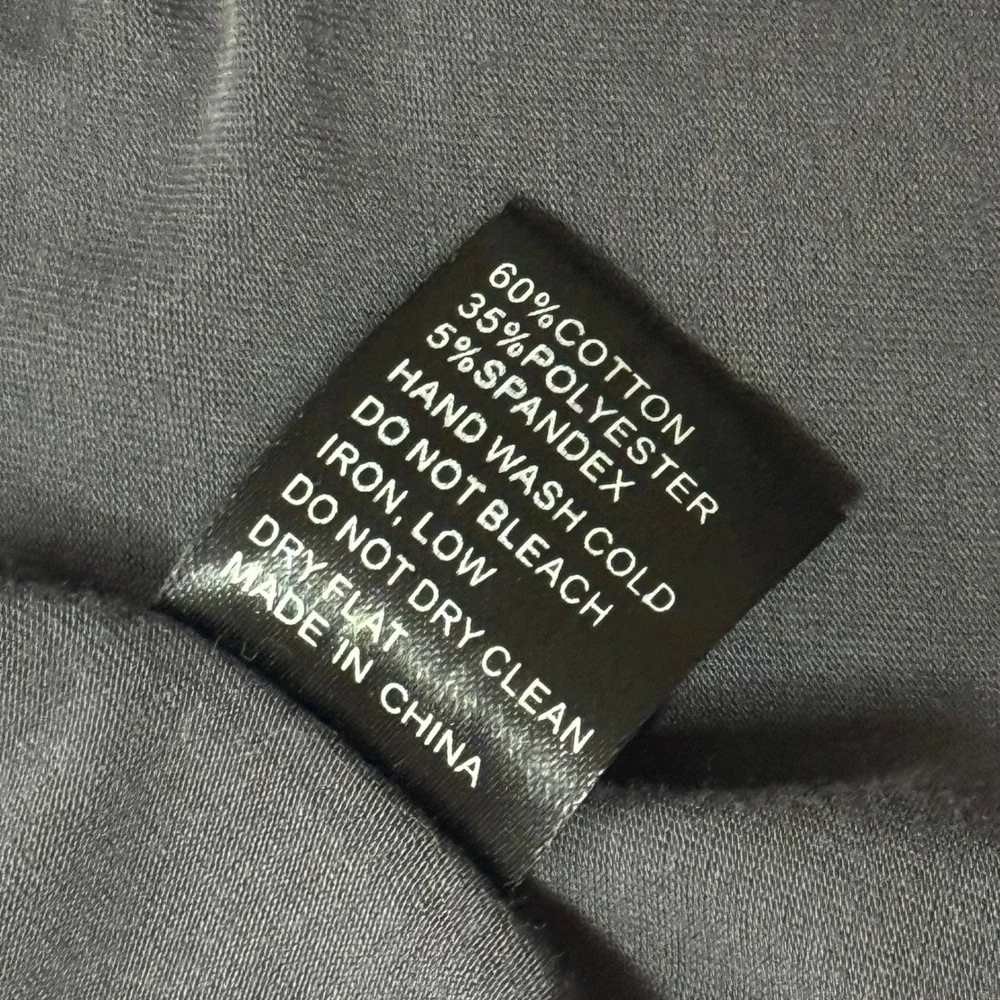 POL Charcoal Gray V-Neck Back Cutout Ruched Tie Top RCT387 Large - Picture 6 of 7